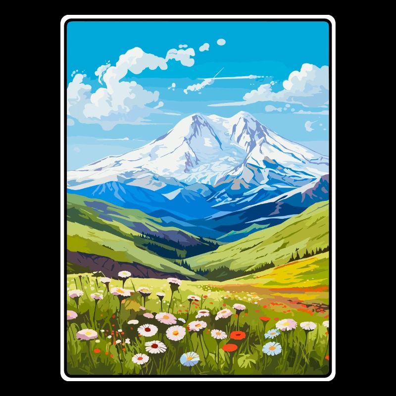 Mount Elbrus Russland Reiseplakat Stadtbild WPA