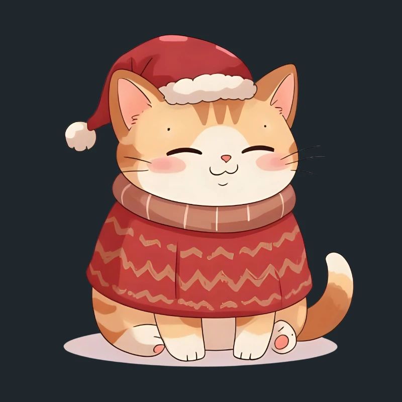 Anime Katze im Weihnachtspullover - Christmas 