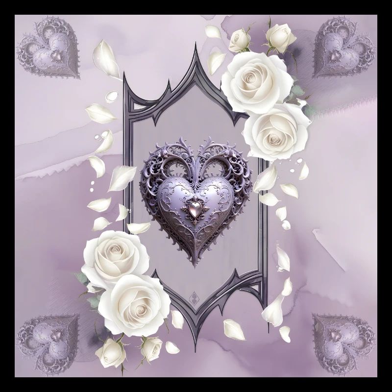 Coeur décoratif avec des roses blanches