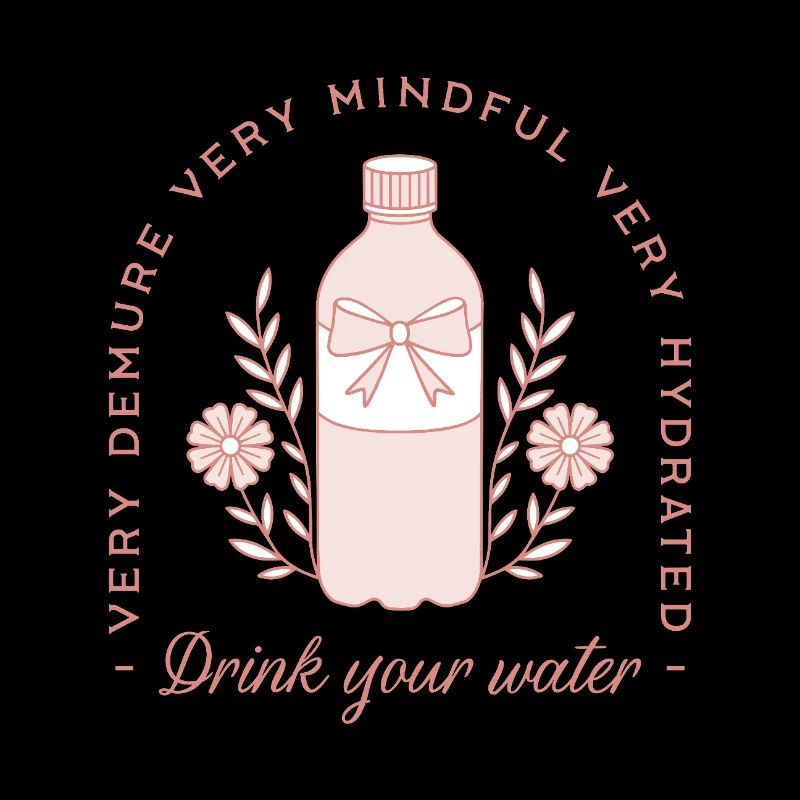 Drink water hydration quotes pink funny reminder