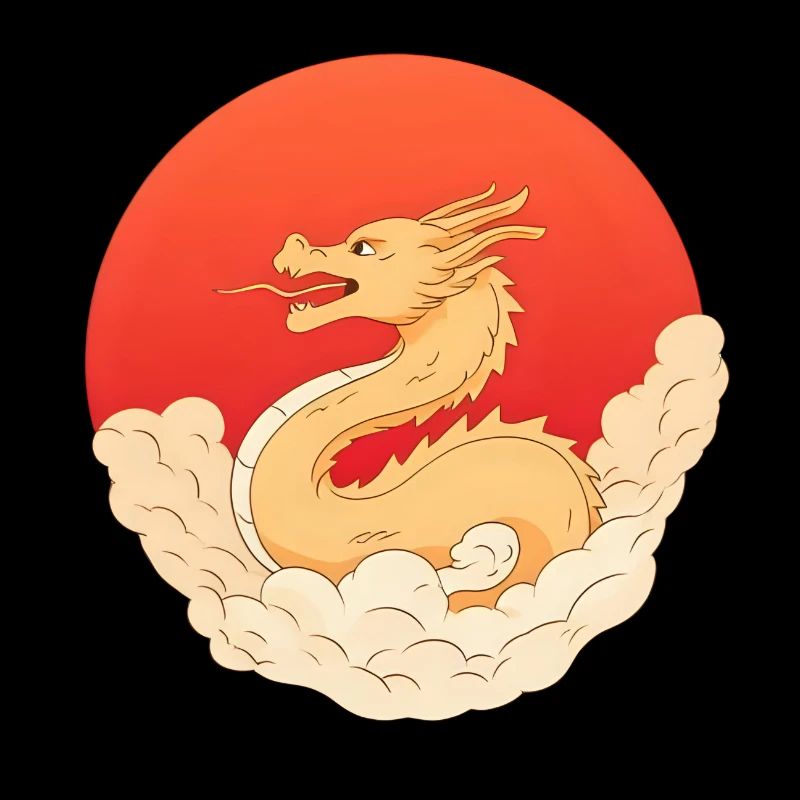 Golden Dragon – Japan Anime Sun & Clouds