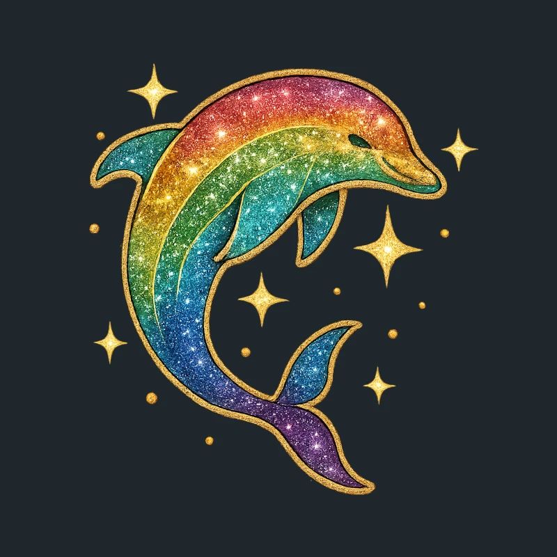 Regenbogen Delfin Sternenglitzer