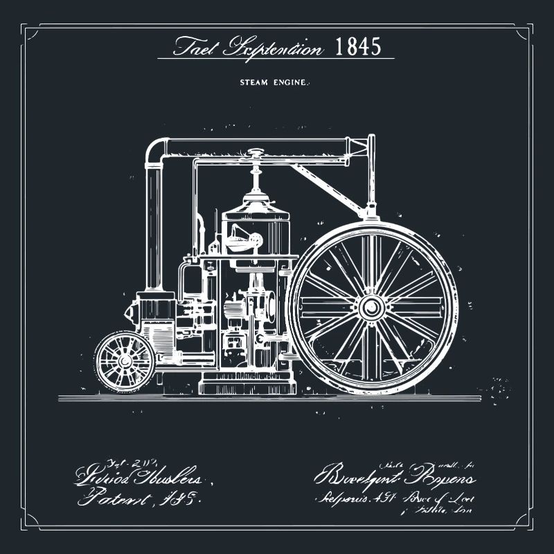 Plan de machine à vapeur vintage