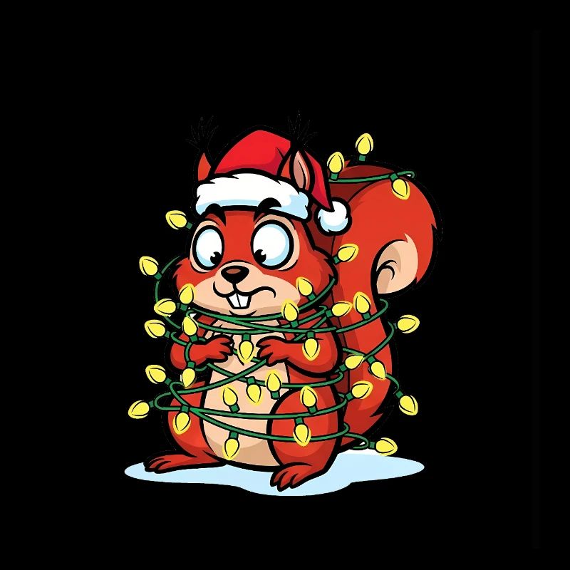 Écureuil à la lumière de Noël