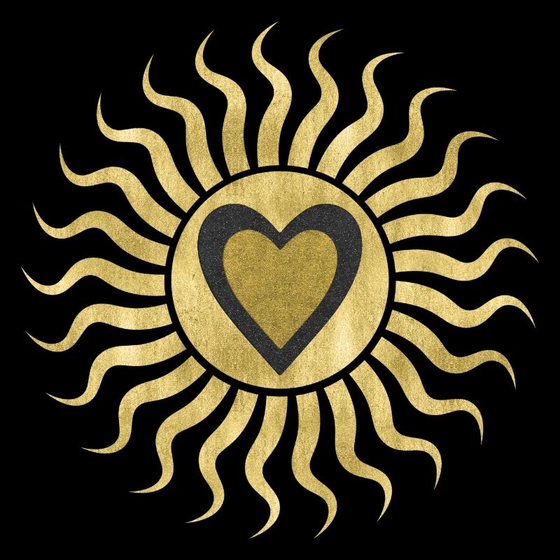 Soleil doré coeur