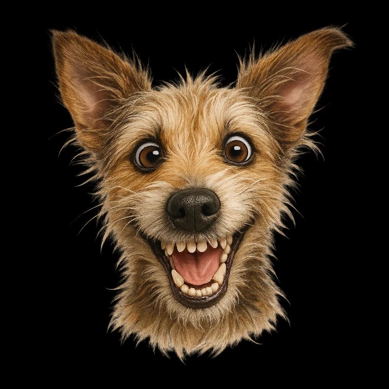 Tête de chien incroyablement heureuse