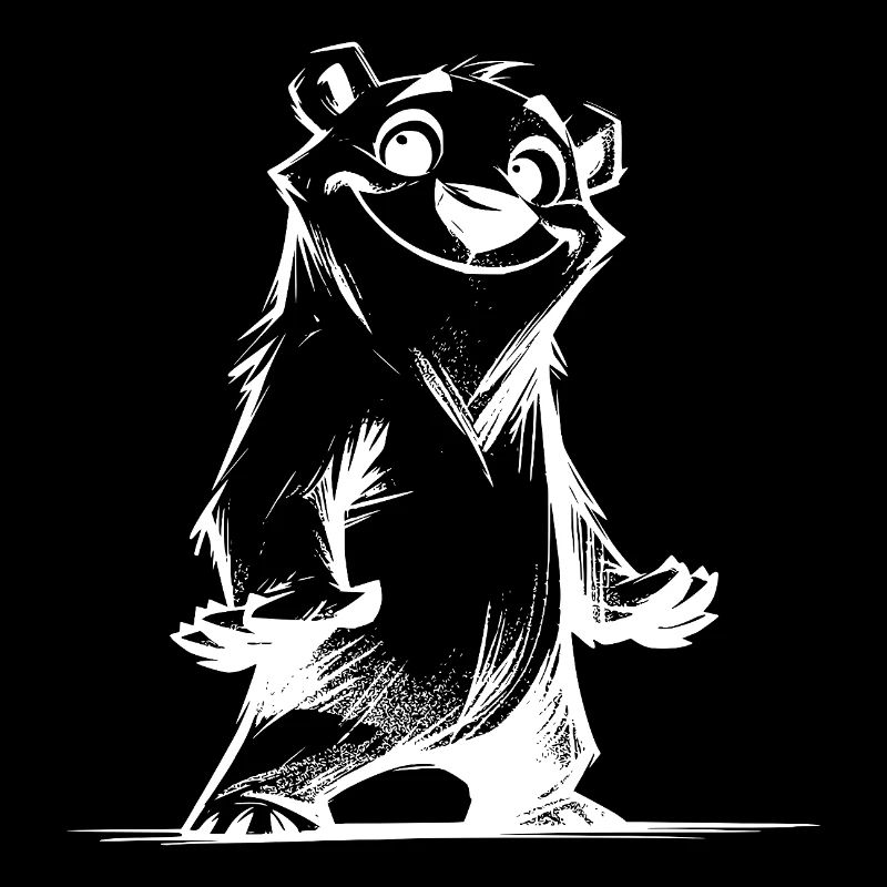 Un ours de dessin animé avec un charisme cool à câliner