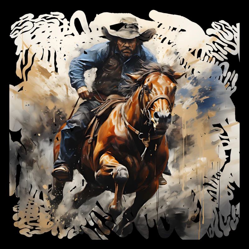 Style de peinture dynamique du Wild West Rider