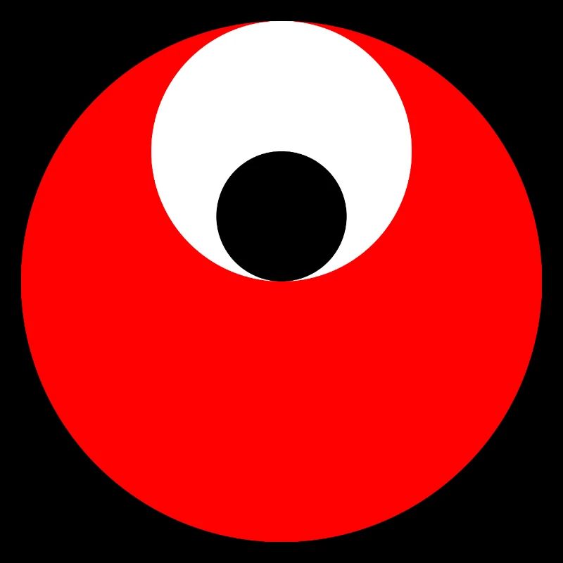 3 cercles, rouge, blanc et noir