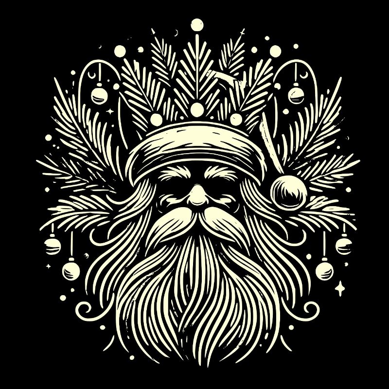 Weihnachts-Weihnachtsmann mit einem Zweigkranz