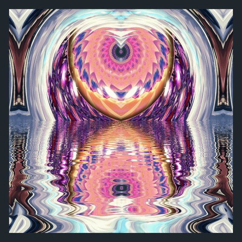 Circle Mandala Reflection in Neon Colors