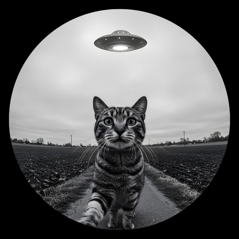 Design drôle d’extraterrestre d’un chat spatial OVNI
