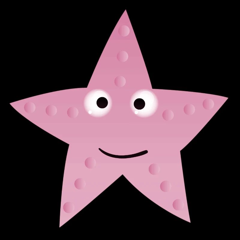 Pink Star with Smile
