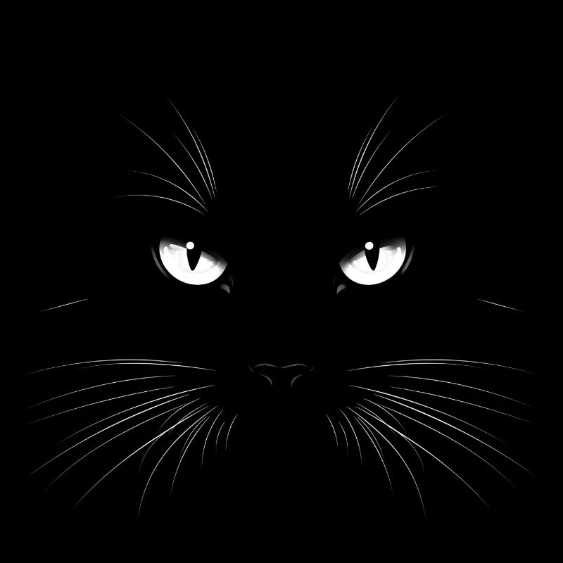 Silhouette du chat de nuit Chat noir en colère