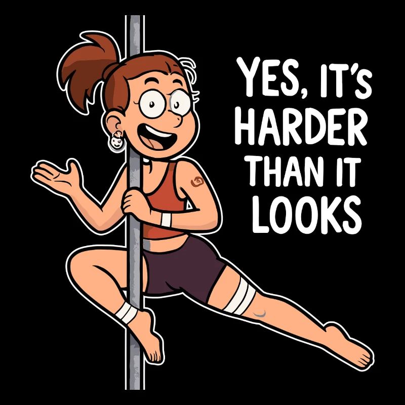 Pole Dance Cartoon – Harder Than It Looks