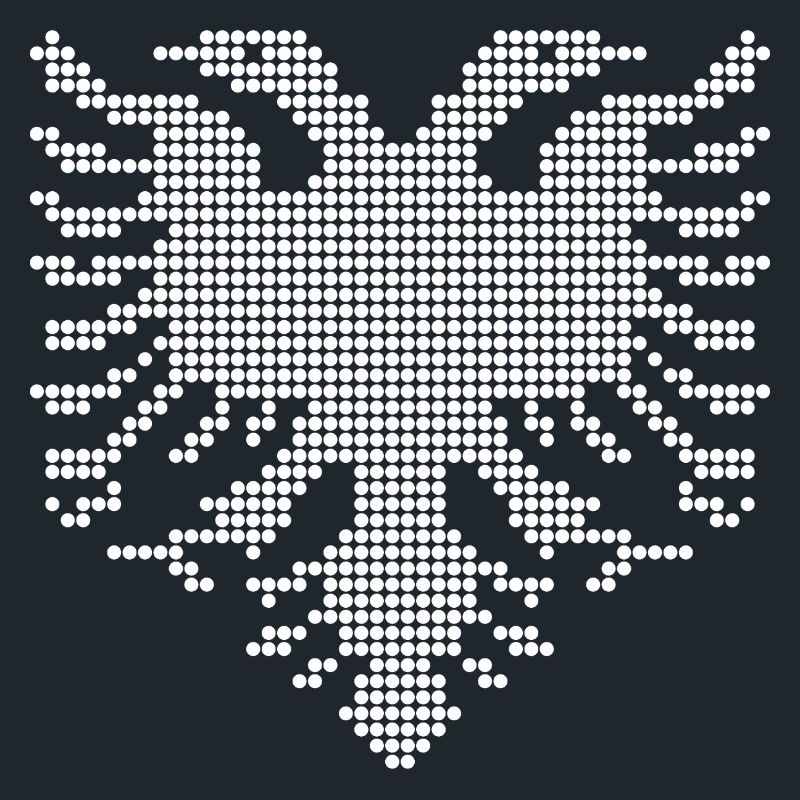Albanian Double Headed Eagle Dotwork Emblem