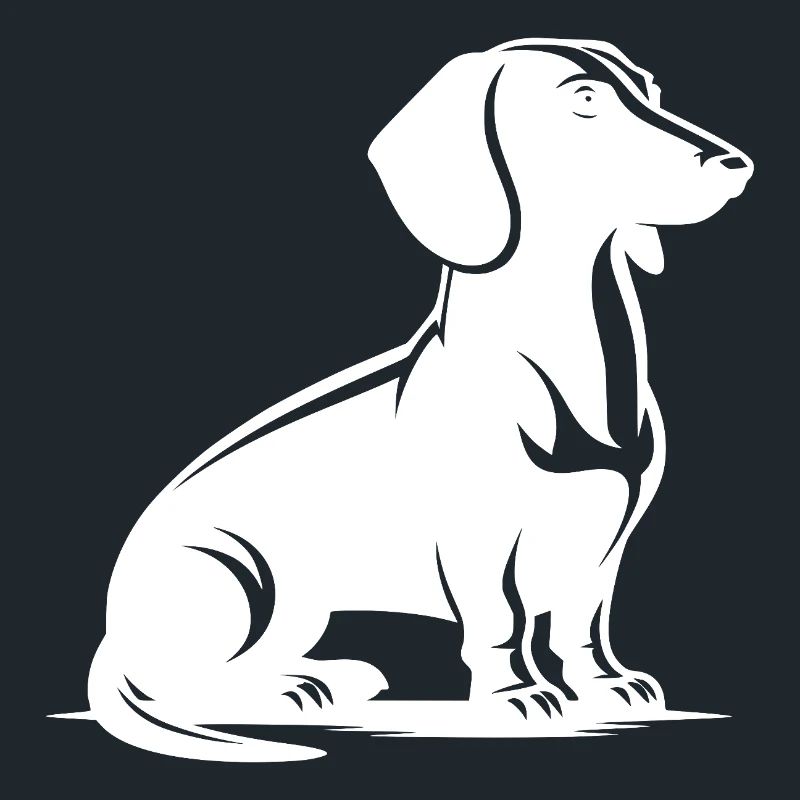 Noble teckel dessinant Chien de chasse Silhouette