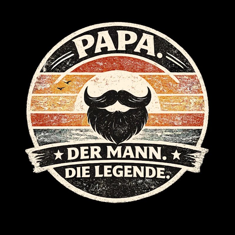 Papa Legende Retro Bart Badge