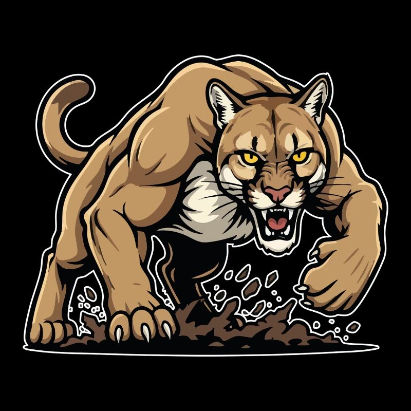 Cougar Lion des Montagnes Sauvage Mascotte