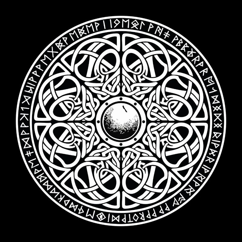 Vegvísir Compass Rune Wikinger-Nordisches Maskottchen