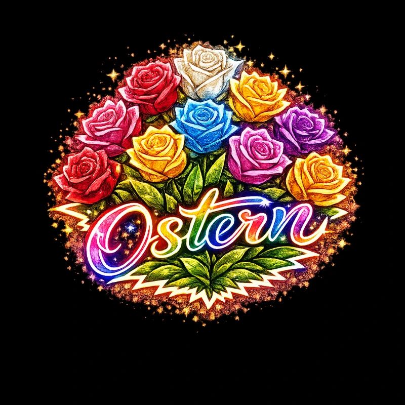 Mélange floral de roses néon de Pâques