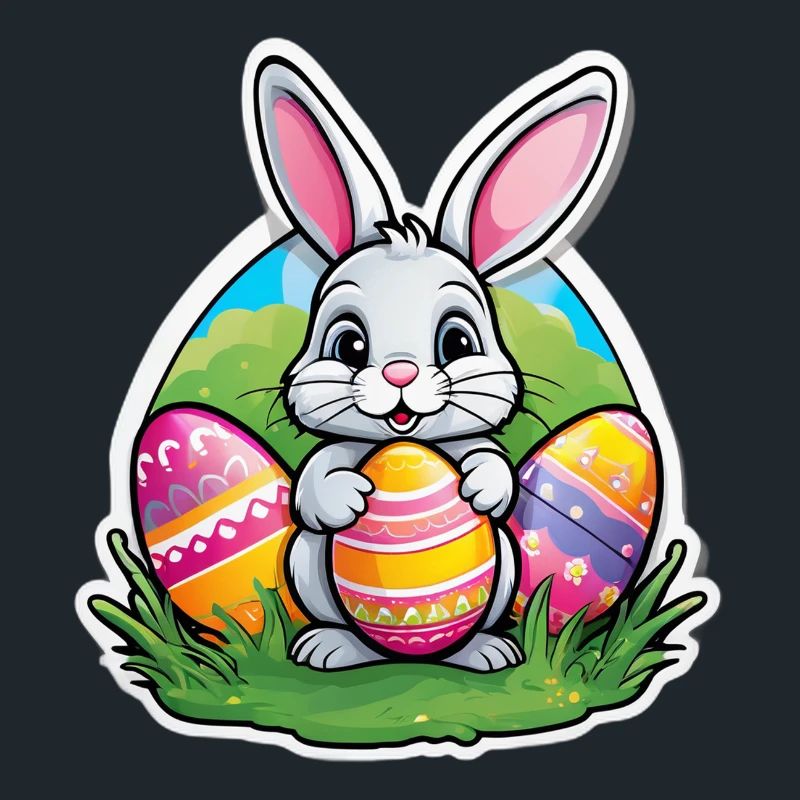 Osterhase und bunte Eier