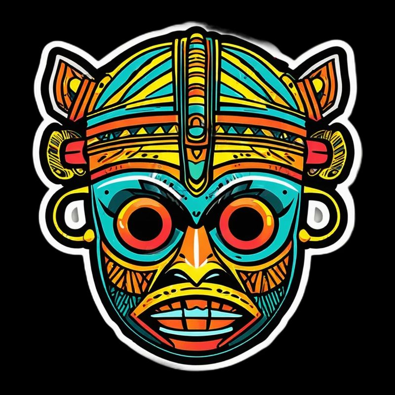 Masque tribal coloré