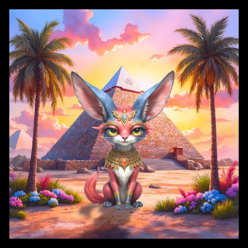 Pharao-Katze bei Sonnenuntergang
