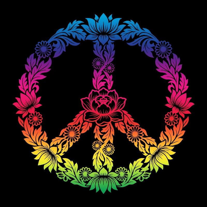 Peace Sign Floral Boho Style