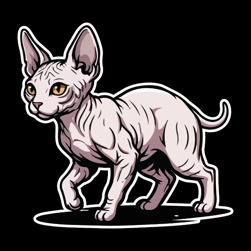 Sphynx Katze Haarloses Spazieren-Porträtdesign
