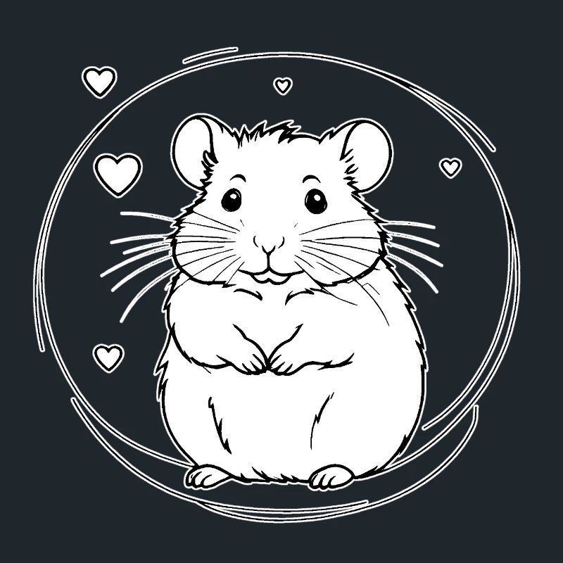 Herz-Hamster im Kreis
