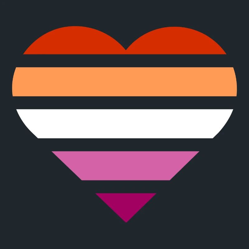 Drapeau de la fierté Cœur · Lesbienne