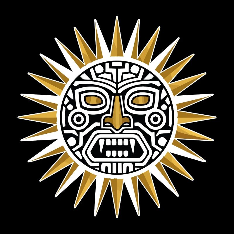 Sun-Maya-Inka-Gold- und Weißtotemgottheit