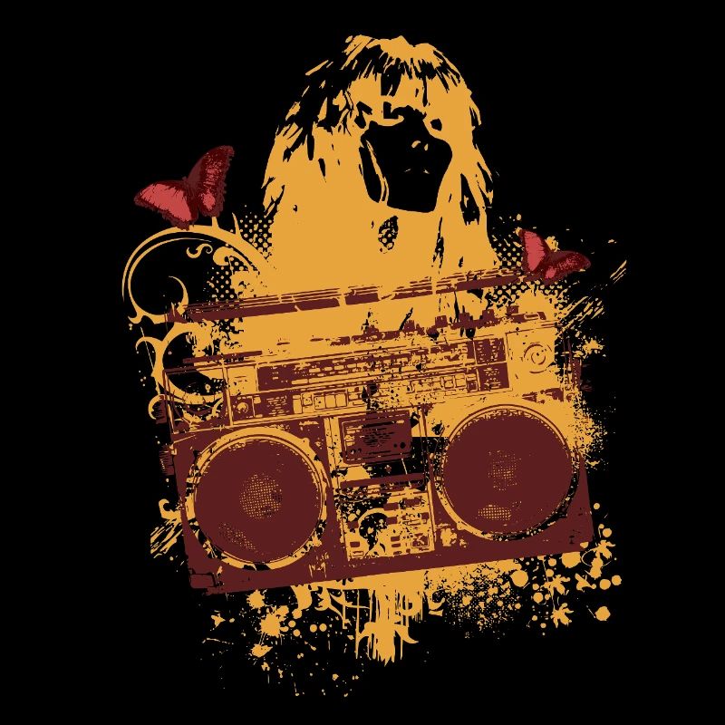 Frutiger Metro - Orange Boom Box - Female Portrait