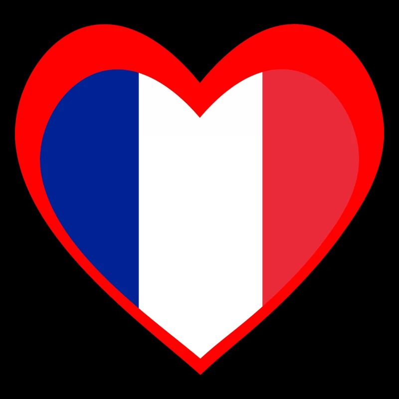 Cœur Drapeau Français – Amour Tricolore Rouge