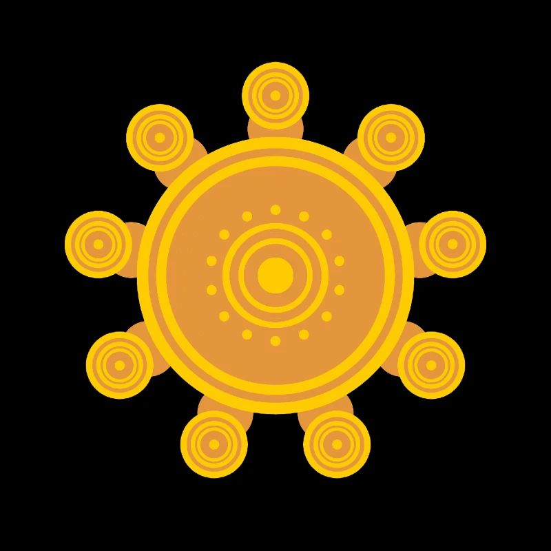 Soleil mandala orange central