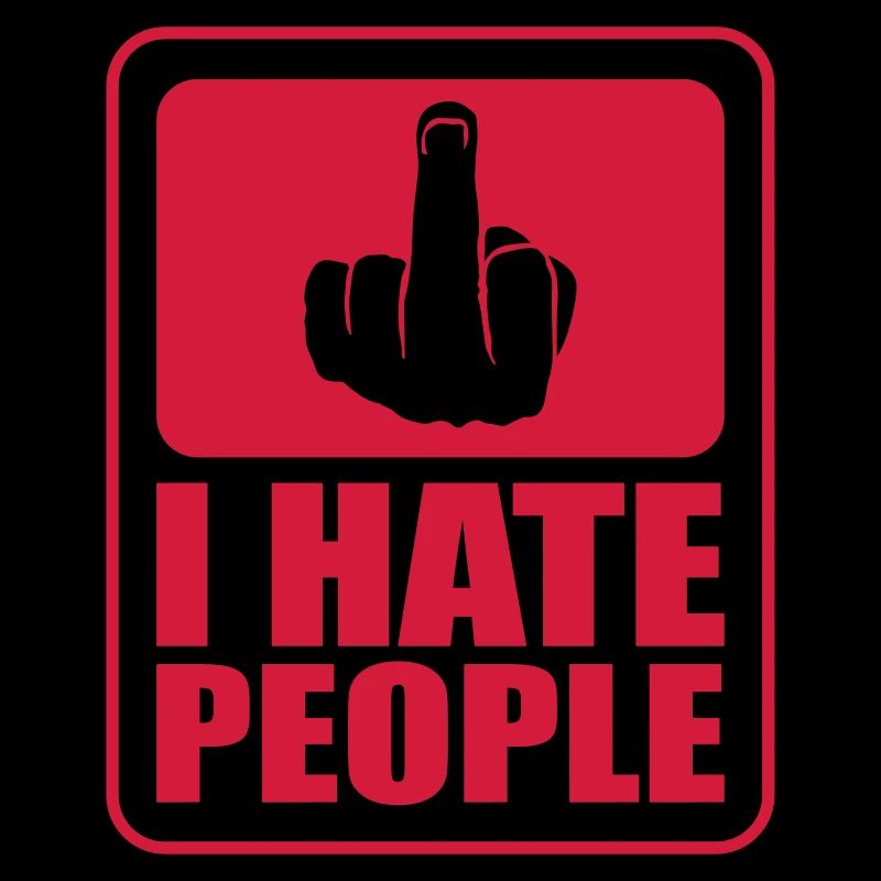 Middle finger evil cool logo humans text sticker