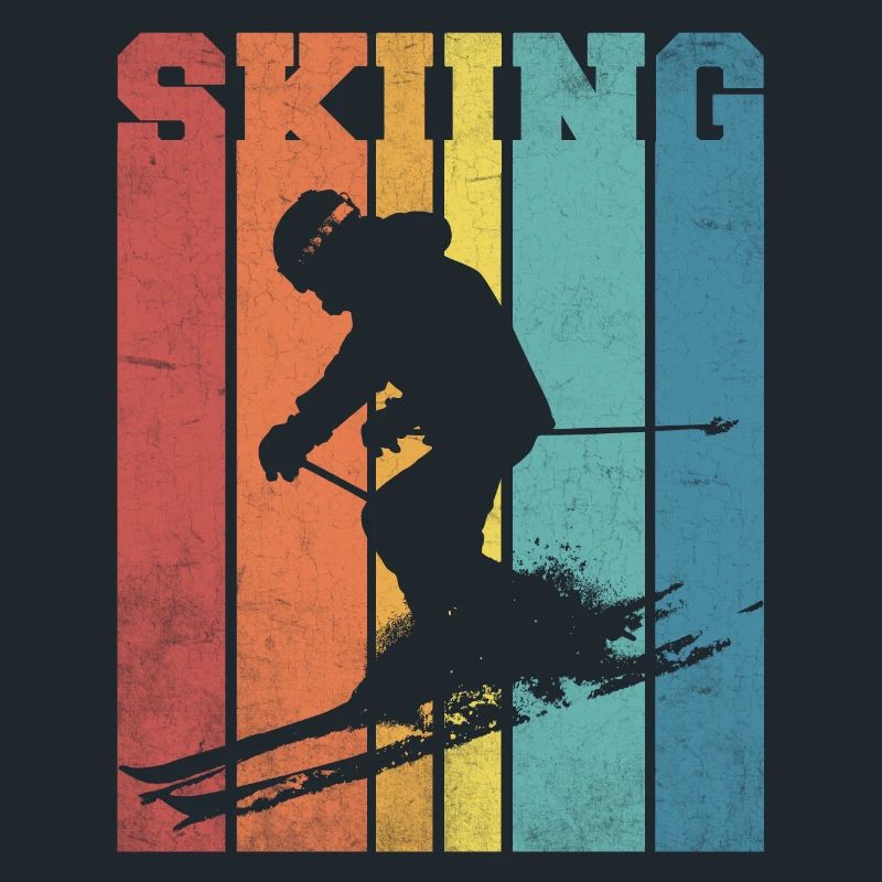 Ski palette couleurs rétro