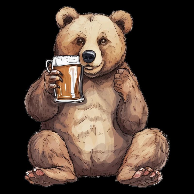 Bier statt Honig - Bär mit Bierglas