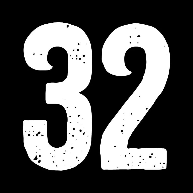 32 Numbers White
