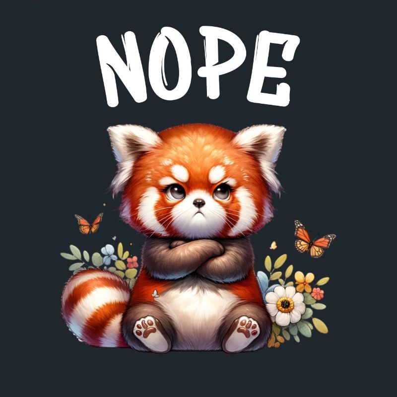 Red Panda Funny Saying Nope Fire Fox