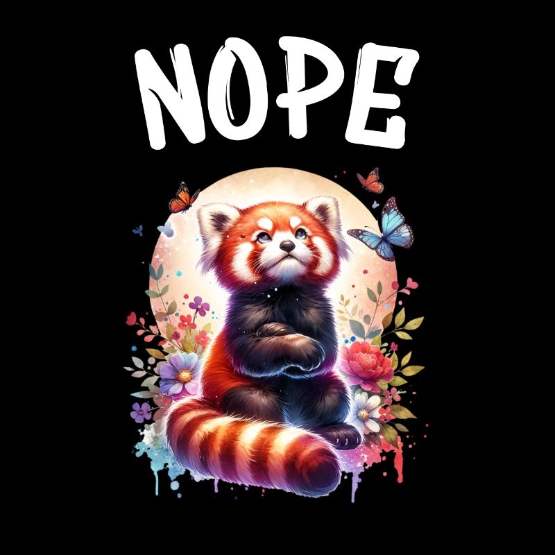 Red Panda Funny Saying Nope Fire Fox