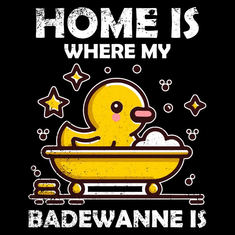Badewanne Badeente Spruch Distressed