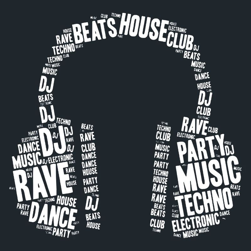 Wordburst DJ-Kopfhörer-Kunst