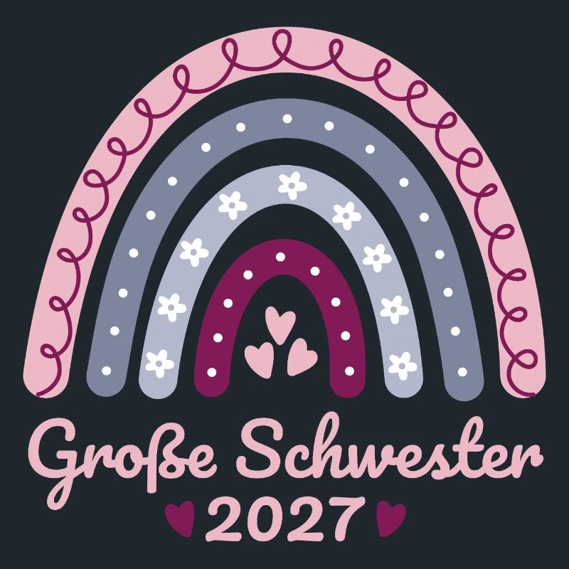 Große Schwester 2027 Boho Regenbogen pastell