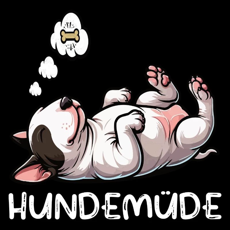 Hundemüde Miniatur Bullterrier Bully Bullterrier