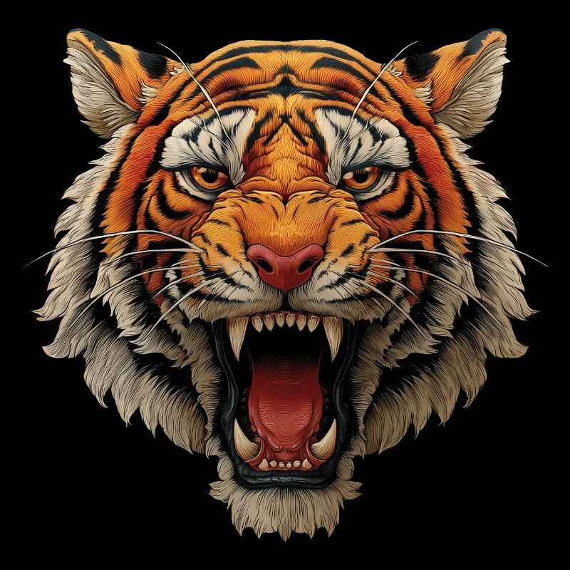 Tiger Head Roaring
