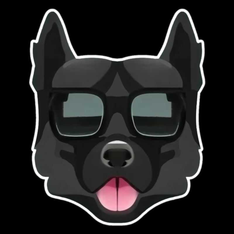 Schwarzer Hund mit Sonnenbrille