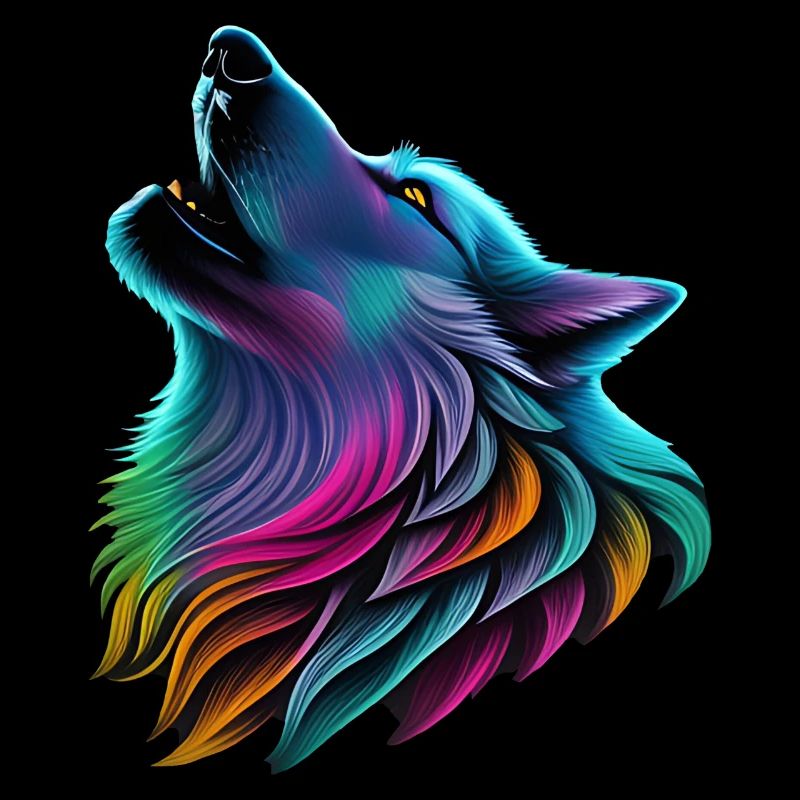 Colorful wolf