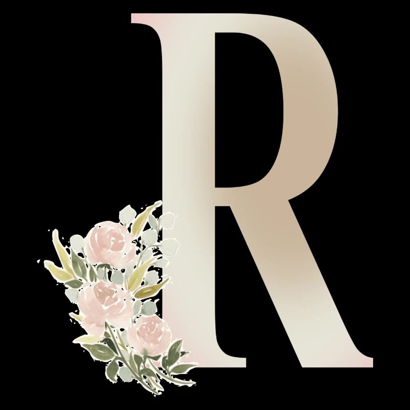Letter R with flowers